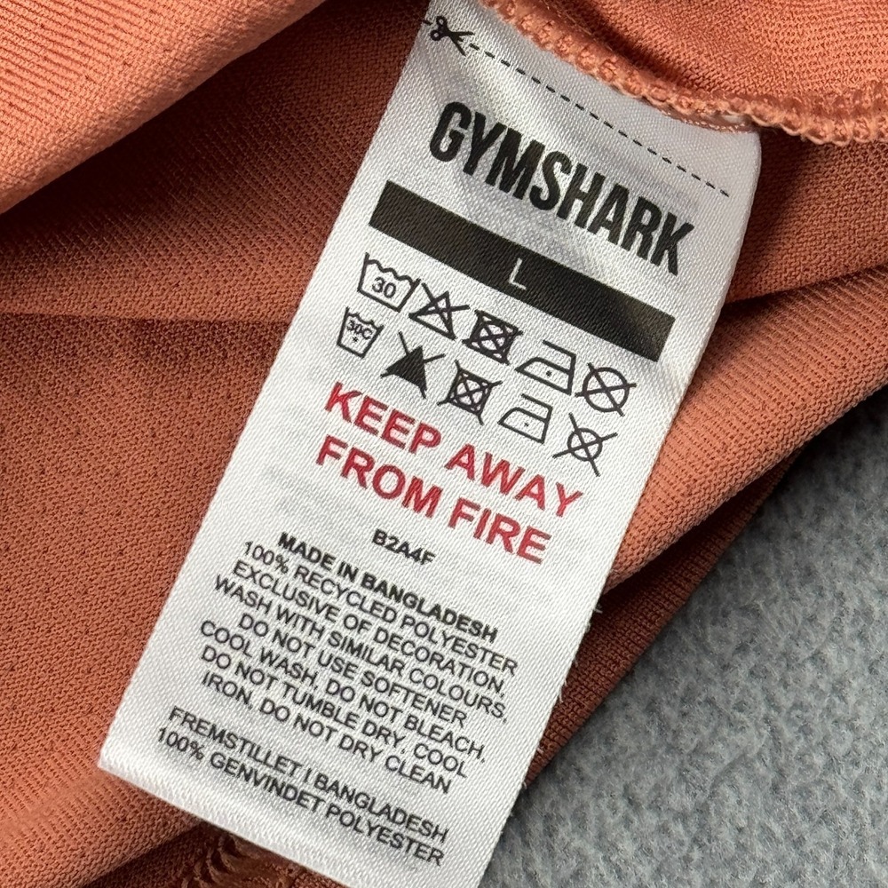 Gymshark Crop Top Womens‎ Large Orange Training Long Sleeve Workout Gym Athletic - Picture 4 of 9